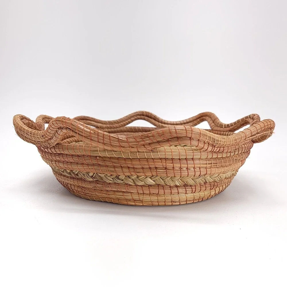 Pine Needle‎ Basket Hand Woven 14